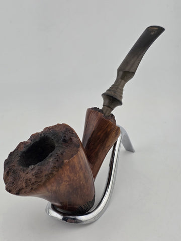 Vintage Danish Freehand Briar Tobacco Pipe Plateau Rim Handcrafted Denmark