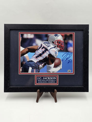 J.C. Jackson Signed 8x10 Photo Framed Patriots Auto JSA COA Super Bowl Champ