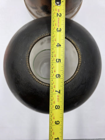 Antique Victorian 1890 Gone With The Wind Lamp Log Cabin Winter Snowy Scenery