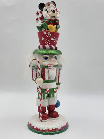 Hollywood Disney Mickey Mouse Wearing Sweater Wooden Christmas Nutcracker 14 In