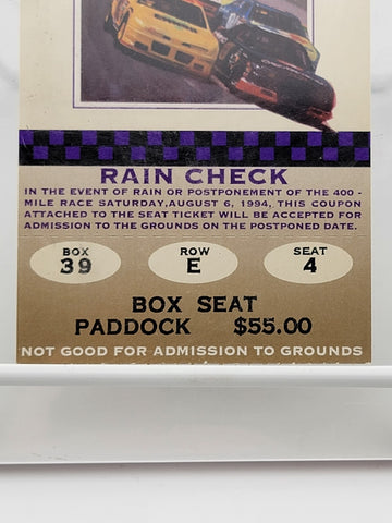 Inaugural Race Brickyard 400 Unused Participant Ticket August 6 1994 Gordon Won