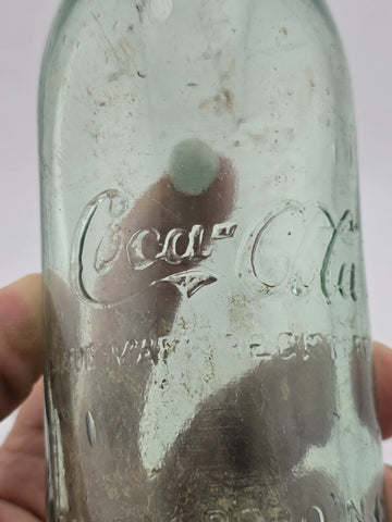 Rare Antique C1907 Straight Side Coca-Cola Bottle Greensboro NC Aqua Glass