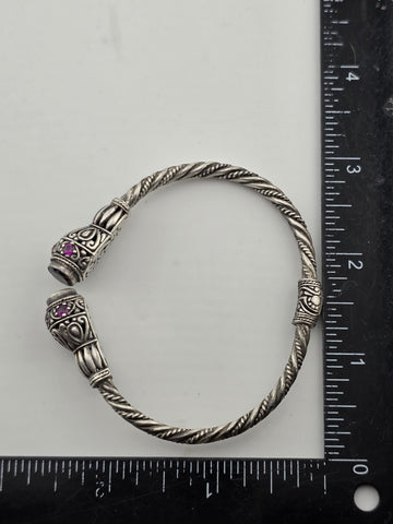 925 Sterling Silver Handmade Tribal Kada Bangle Bracelet Unisex Vintage