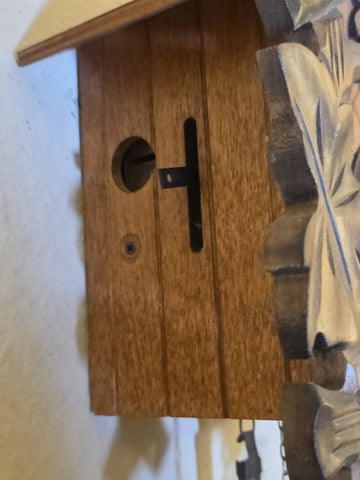 Schneider Black Forest Cuckoo Clock Regula 25-C 1 Day Carved Bird Germany. Read.
