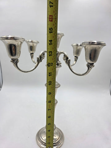 Antique Pair Of 1920's Gorham Sterling Silver Candelabra 5 Candle Holders. #638.