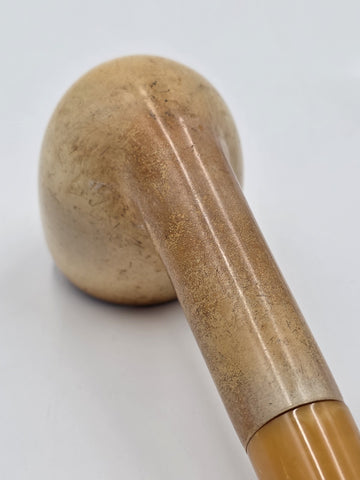 Antique D.P. Ehrlich Boston Large Meerschaum Tobacco Pipe Genuine Amber Stem