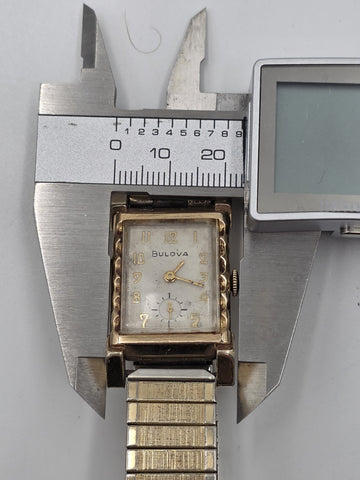 Antique 1940's Bulova Ladies 10K Gold Filled Art Deco Watch Sub Seconds. Works.