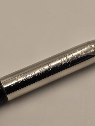 Vtg Montblanc StarWalker Doué Rollerball Pen Black Resin Platinum Metal Germany