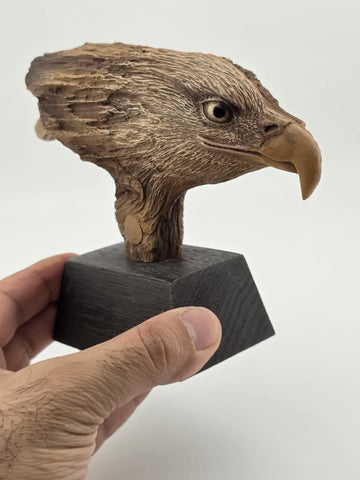 Rare Rick Cain Limited Edition "Pathways" 1001/2000 Carved Bald Eagle/Wolf