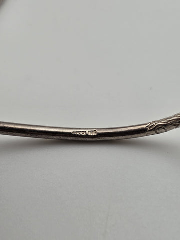 Vintage Sterling Silver Ram Head Cuff Bracelet Pair Greek Roman Revival 38.4g
