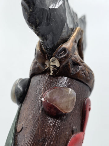 RARE VINTAGE Aztec Mayan Axe Spearhead Folk Art Sacrificial Obsidian Rain Stick