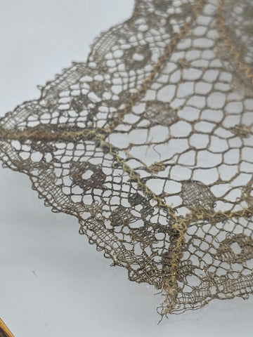 Ultra Rare Antique 1820s Lace Mounted Portrait Watercolor on Ivory Georgian Art