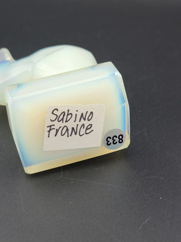 RARE SIGNED SABINO FRANCE "SOURIS" MOUSE ART DECO OPALESCENT GLASS CAR MASCOT