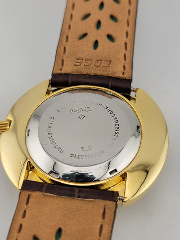 Rare Vintage 1970’s Mechanical Gold Tone Zodiac UFO Date Watch. Working Cond.