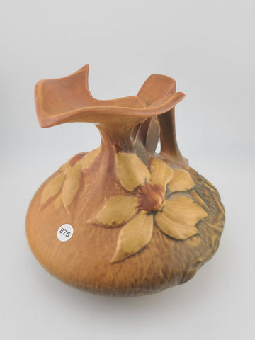 Vtg Roseville Made In The USA Pottery Clematis Ewer Pitcher 16.6 Mold 6" Tall