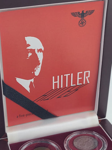 Adolf Hitler Third Reich 5-Piece Historic Boxed Collection Including Rare Stamp