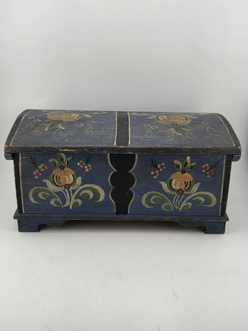 Rare Antique Hand Inscribed 1943 German Folk Art Chest WWII Augsburg Kepsake Box