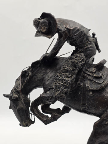 Frederic Remington The Rattlesnake Bronze Sculpture Cowboy Horse Western 12"