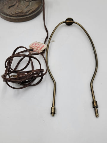 Vintage Table Lamp Base Metal Cherubs Victorian Art Nouveau Shabby Chic. Works.