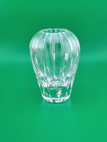 Vintage Atlantis TRIO Lead Crystal Bud Vase Hand Blown Vertical Cuts 4.5"
