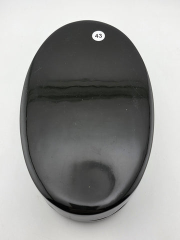 Vintage Russian Fedoskino Lacquer Box Hand Painted Signed Oval Folk Art Jewelry