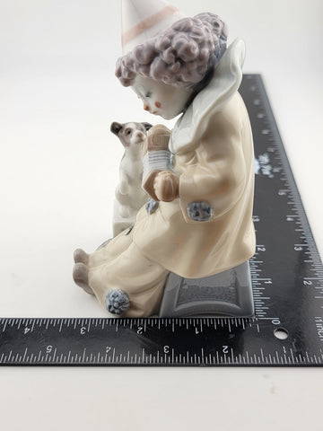 LLADRO Clown w/ Puppy Dog Pierrot Concertina Retired Jose Puche #5279 Vintage