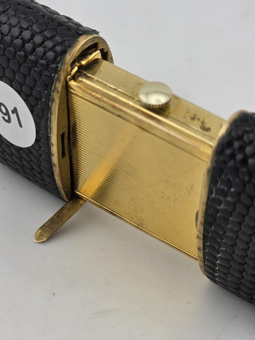 Vintage Rensie Shockprotected Enermatic Mainspring Gold Tone Travel Clock. Read.