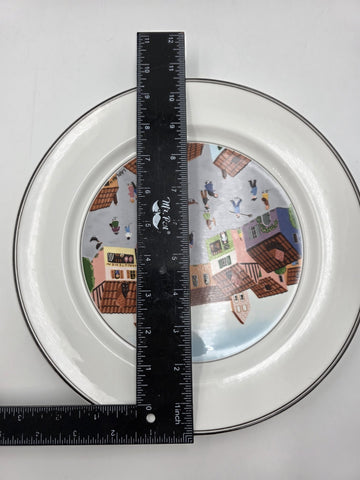 Villeroy & Boch Naif Laplau 4 Dinner Plates Christmas Village Noah Ark 10.5 Inch