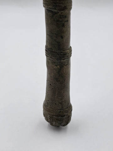 Vintage 1950's West African Bronze Ritual Staff Mother & Child Figural Sculpture