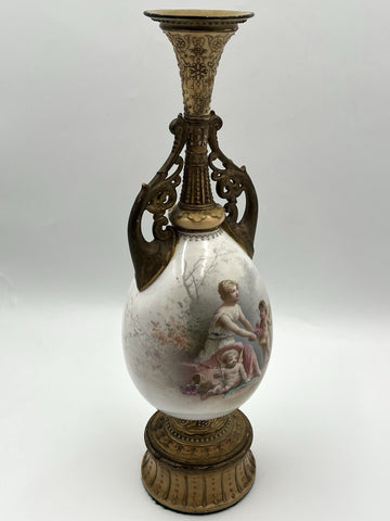 Rare Antique 19th C French Sevres Porcelain Ewer Bronze Ormolu & Hand Painted