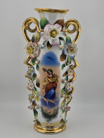 Rare Antique 19th C Jacob Petit Old Vieux Paris Porcelain Rococo 12 7/8" Vase