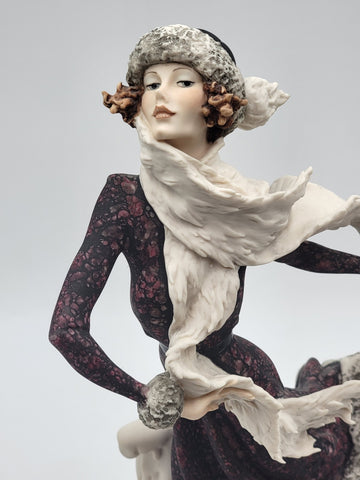 G.Armani Figurine Skating Lady Winter Capodimonte Sculpture Art 0542C New In Box