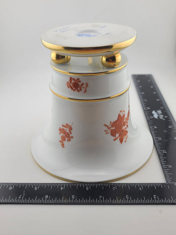 Rare Herend Hand Painted Floral Cachepot Jardiniere Ball Footed Pedestal Vase