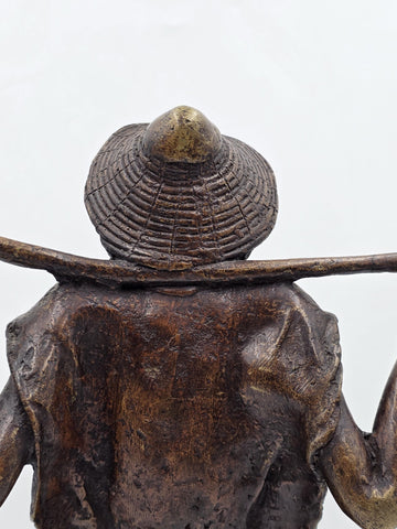 Original Antique C 1940 Burkina Faso Large Heavy Bronze Water Carrier W Africa