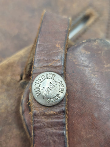 Antique 1940's Bucheimer St Louis Leather Revolver Holster Belt 34 Cartridge Rig