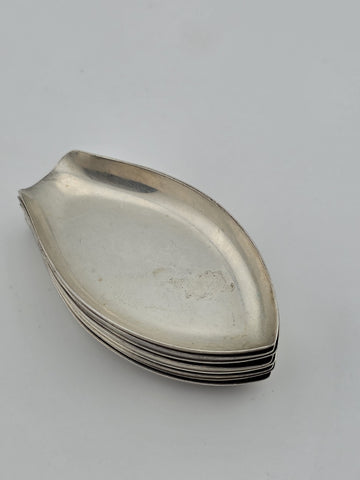 Set of 8  1940's Webster Sterling Silver Spoon Rests Leaf Form 100.9g USA