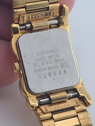 Rare Vintage Seiko Rivoli Trapezoid Asymmetrical Gold Tone Ladies Watch Elegant