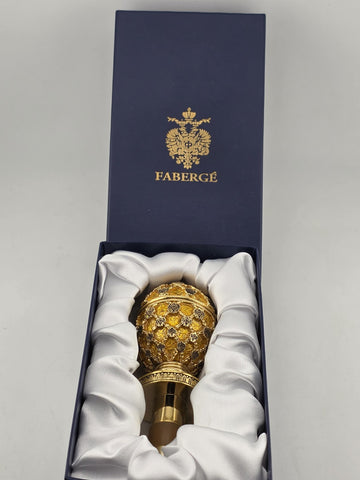 Rare Original Gorgeous Faberge Egg Gold Coronation Bottle Stop W Original Box.