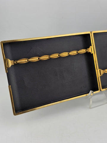 Antique AMITA Japanese Komai Damascene Mixed Metal Cigarette Case W Mount Fuji