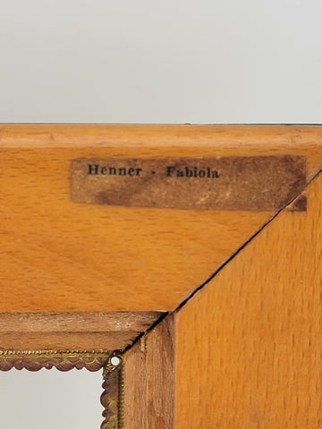 Antique Highly Ornate Brass Picture Frame 4 In X 3 In Marked Henner Fabiola.