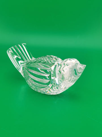 Vintage Waterford Crystal Bird Wren Sparrow Figurine Paperweight Made in Ireland