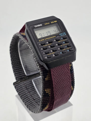 Vintage Casio CA-50 Digital Men's 8-Digit Calculator Dual Time Watch Japan Works
