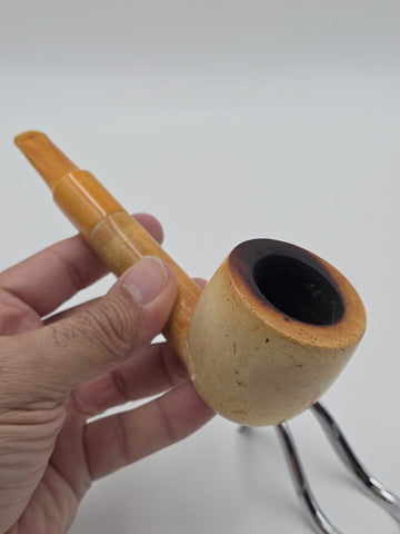 Antique D.P. Ehrlich Boston Large Meerschaum Tobacco Pipe Genuine Amber Stem