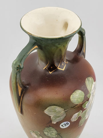 Antique ROBERT HANKE RH AUSTRIA Royal Wettina Floral PORCELAIN PORTRAIT VASE.
