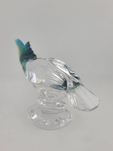 Vintage Royales de Champagne Frosted and Clear Crystal Cockatoo Bird Figurine