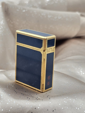 Rare Vintage S.T. Dupont Paris Ligne 1 Laque de Chine Royal Blue Gas Lighter