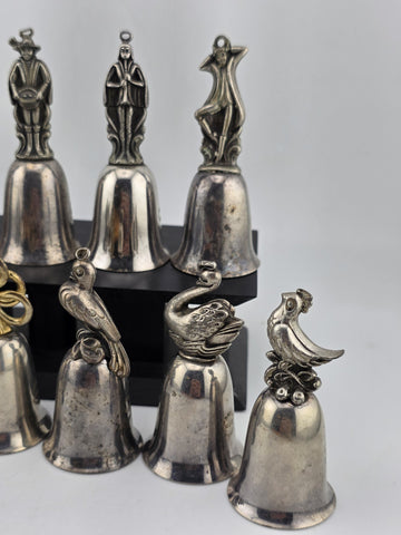 Vintage Complete Set of 12 Reed & Barton's 12 Days of Christmas Silver Bells.