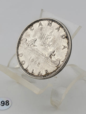 Vintage 1962 Canadian $1 Voyageur Silver Dollar $1 Coin. Elizabeth II Coin.