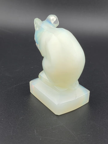 RARE SIGNED SABINO FRANCE "SOURIS" MOUSE ART DECO OPALESCENT GLASS CAR MASCOT
