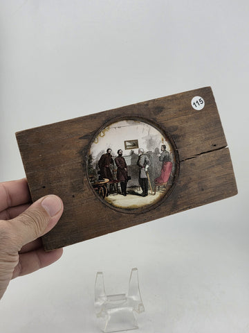 Rare Civil War Magic Lantern Slide Surrender of Robert E Lee to Ulysses S. Grant